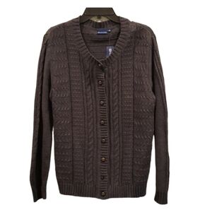 NorthCrest cable knit cardigan button does sweater sz 1X